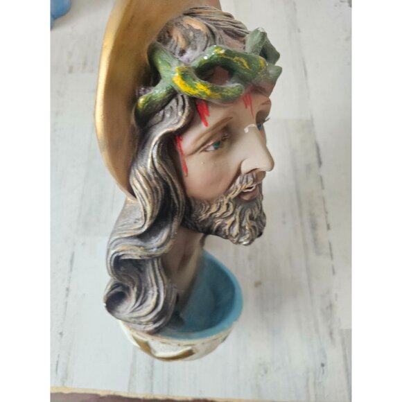 Jesus hanging vintage light up chalkware statue thorns trinket - Picture 9 of 9